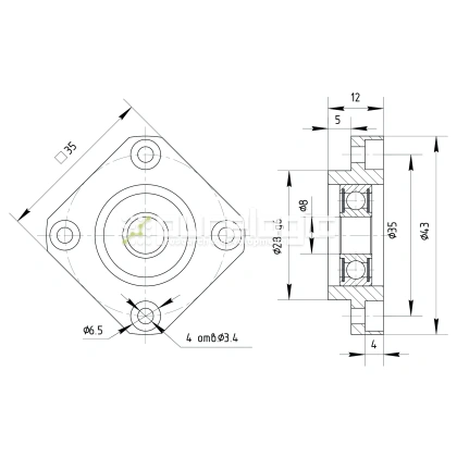 Опора ШВП подшипниковая FF10 834 Опора ШВП подшипниковая FF10 фото