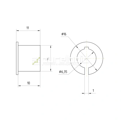 Втулка переходная PG14x6.35 807 Втулка переходная PG14x6.35 фото