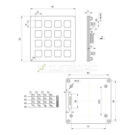 Промышленная клавиатура CT-KPS02-16TMM фото