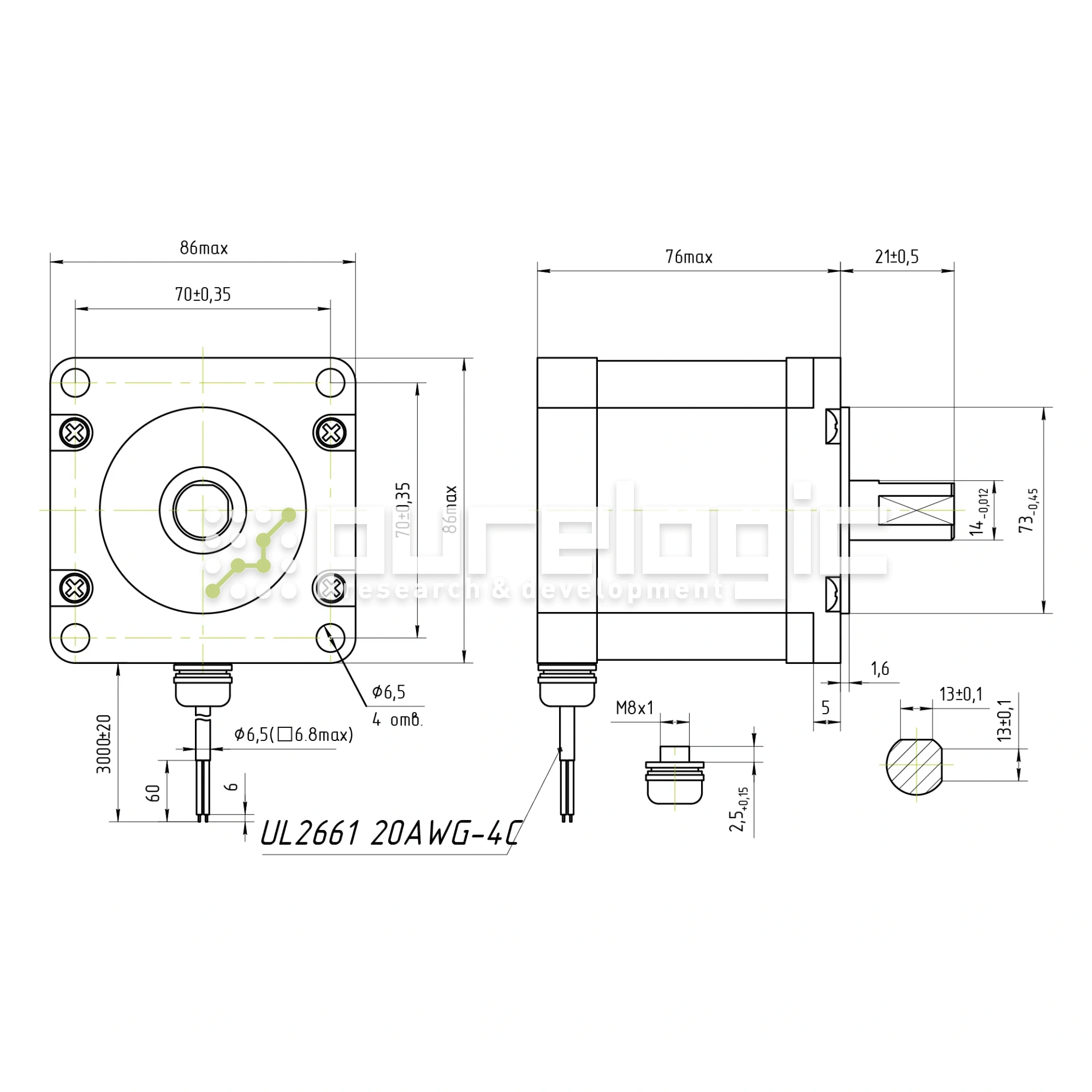 Двигатель шаговый PL86H75-D14-IP64 8 070 Двигатель шаговый PL86H75-D14-IP64 фото