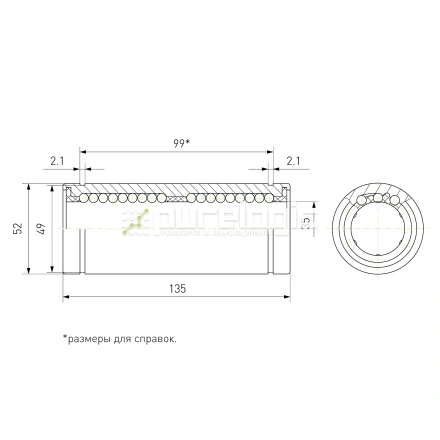 Втулка шариковая LM35L-UU фото
