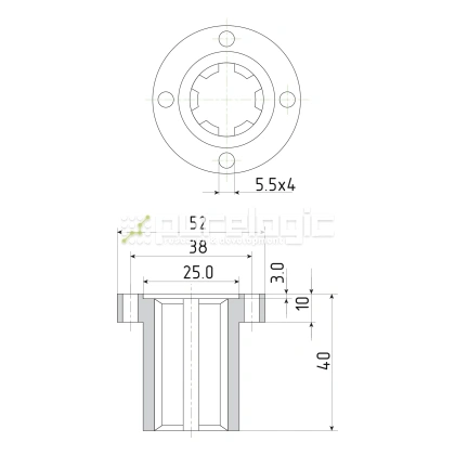 Шлицевая втулка с фланцем SNF-16x20 фото