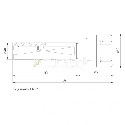 Цанговый патрон SL40-ER32-80L 2 574 Цанговый патрон SL40-ER32-80L фото