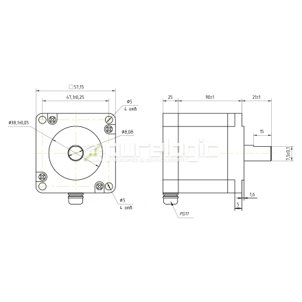 Двигатель шаговый IP65 57CM23-FS фото