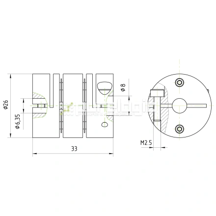Муфта соединительная BD-2633-6.35-8 фото