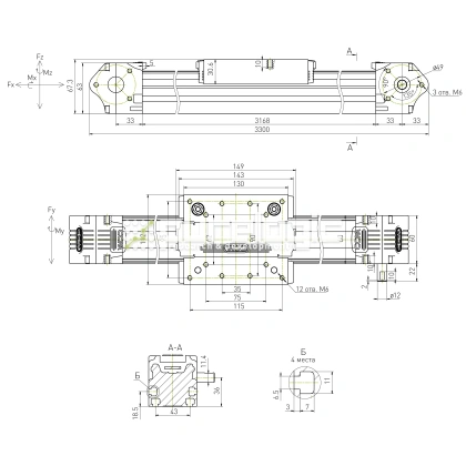 Модуль линейного перемещения CCM-W60-3300-1A фото