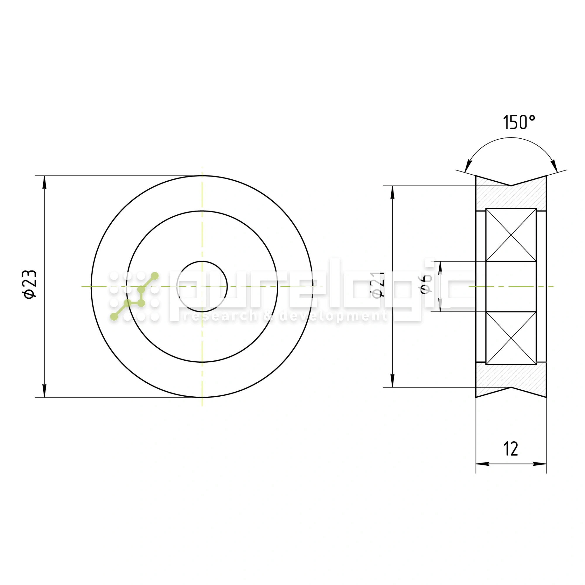 Опорный ролик BSV23-d6W12 227 Опорный ролик BSV23-d6W12 фото