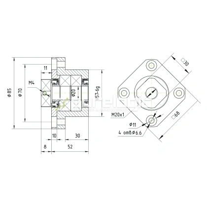 Опора ШВП подшипниковая FK20 3 720 Опора ШВП подшипниковая FK20 фото