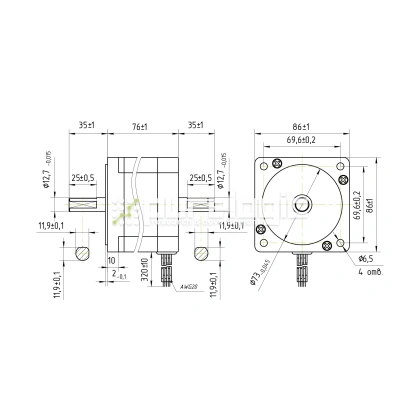 Двигатель шаговый PL86HD151-D12.7 фото