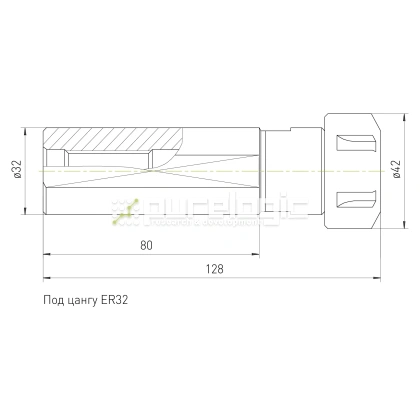 Цанговый патрон SL32-ER25-80L 1 854 Цанговый патрон SL32-ER25-80L фото