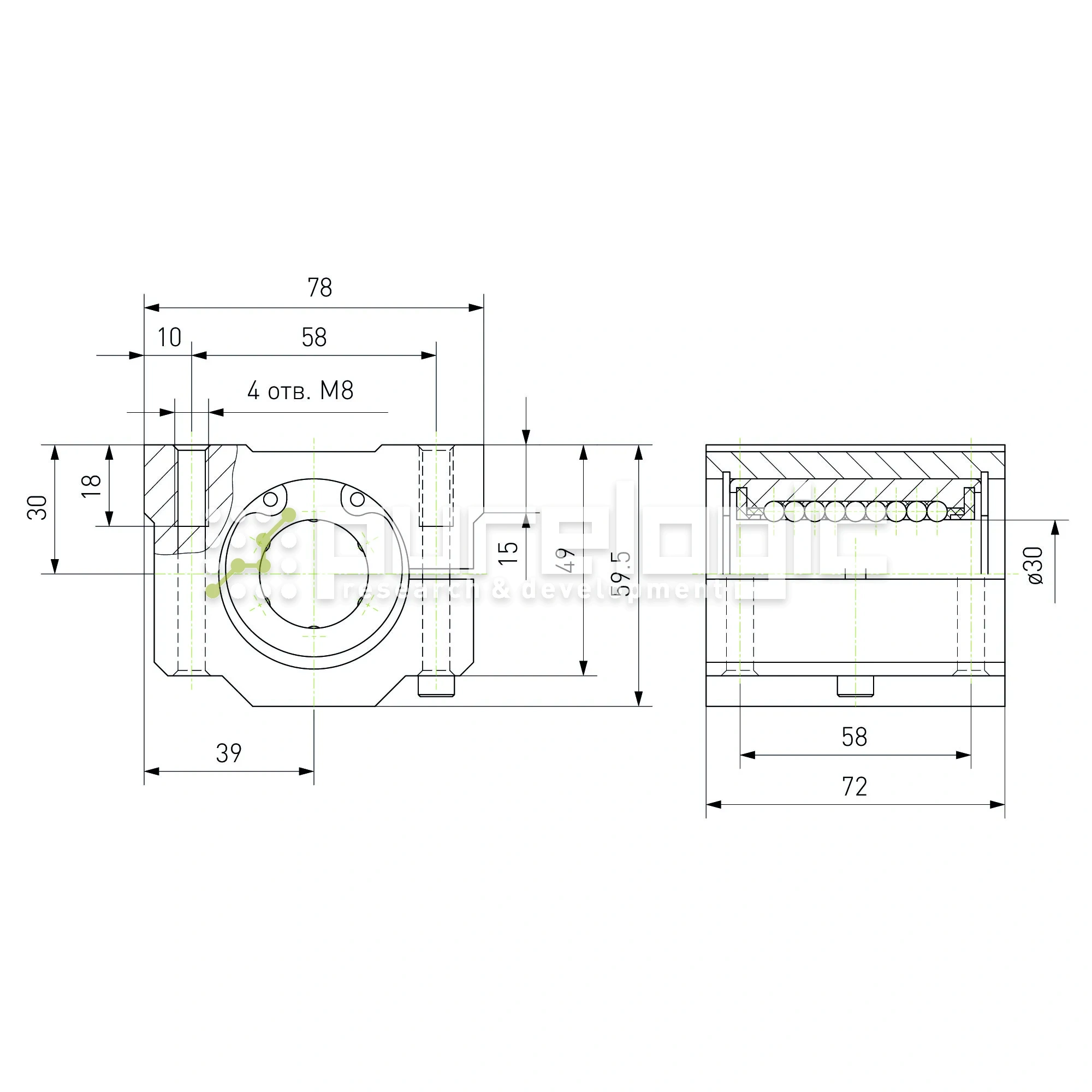 Модуль опорный регулируемый SCJ30 1 482 Модуль опорный регулируемый SCJ30 фото