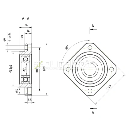 Опора ШВП Hiwin FF25-C5 6 880 Опора ШВП Hiwin FF25-C5 фото