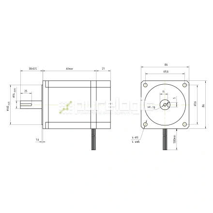 Двигатель шаговый с энкодером HD86H82-D14-1K фото
