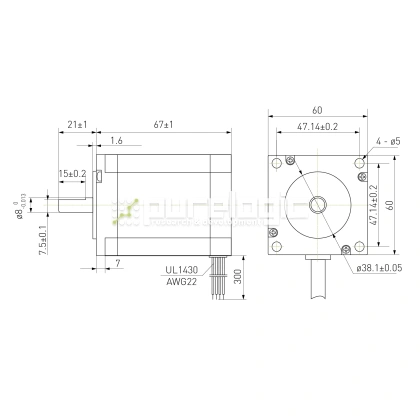 Двигатель шаговый биполярный D57CM21-4A фото