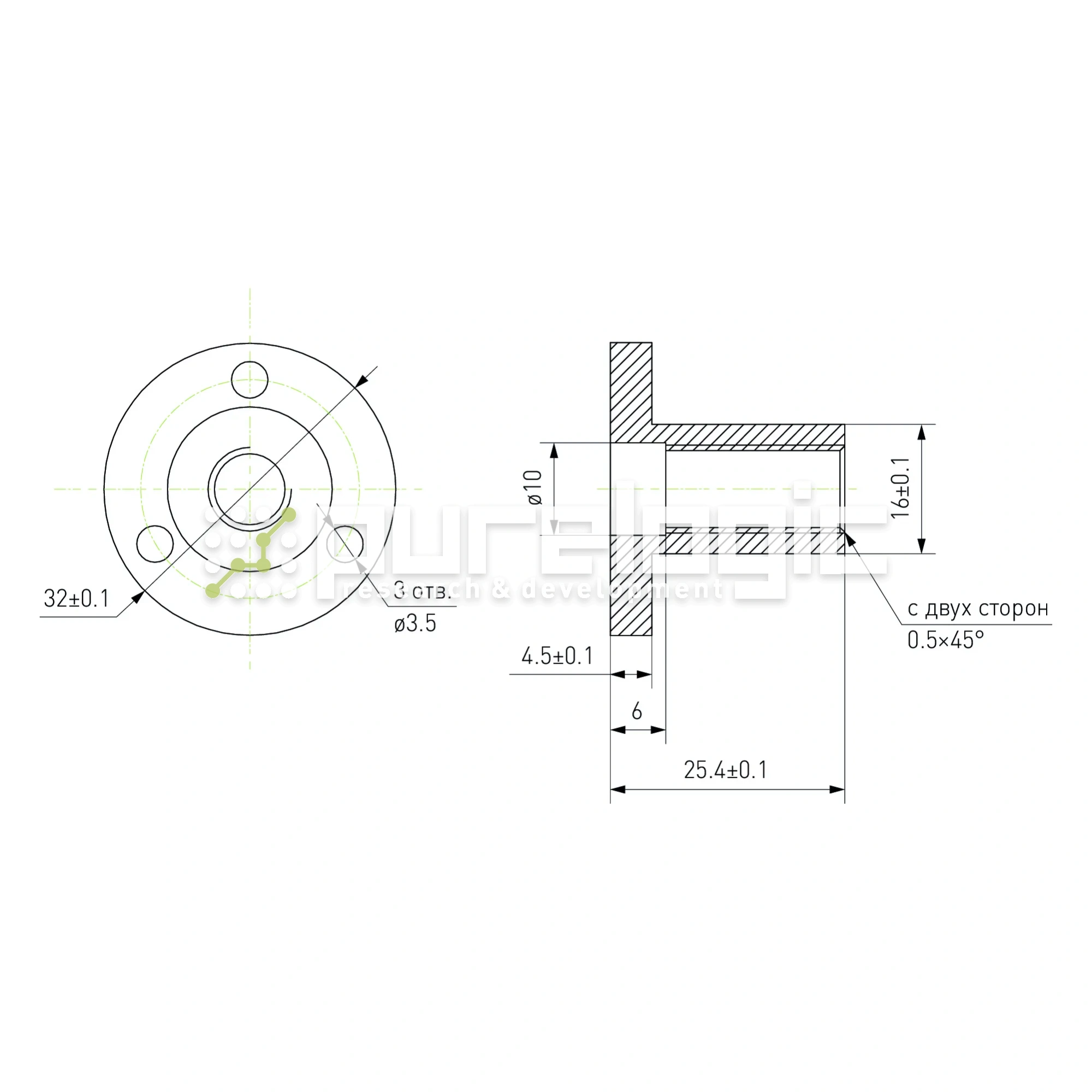 Гайка TRF-9.53x2.54 775 Гайка TRF-9.53x2.54 фото