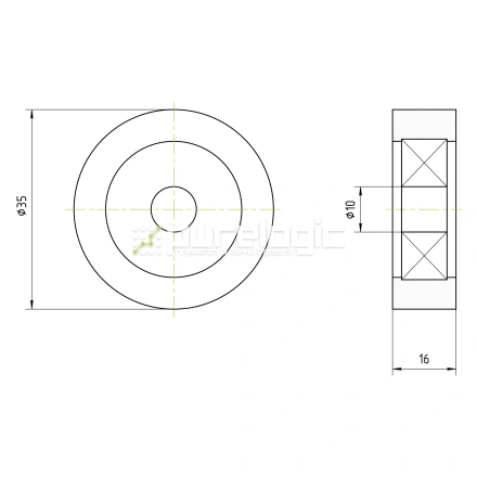 Опорный ролик BS35-d10W16 фото