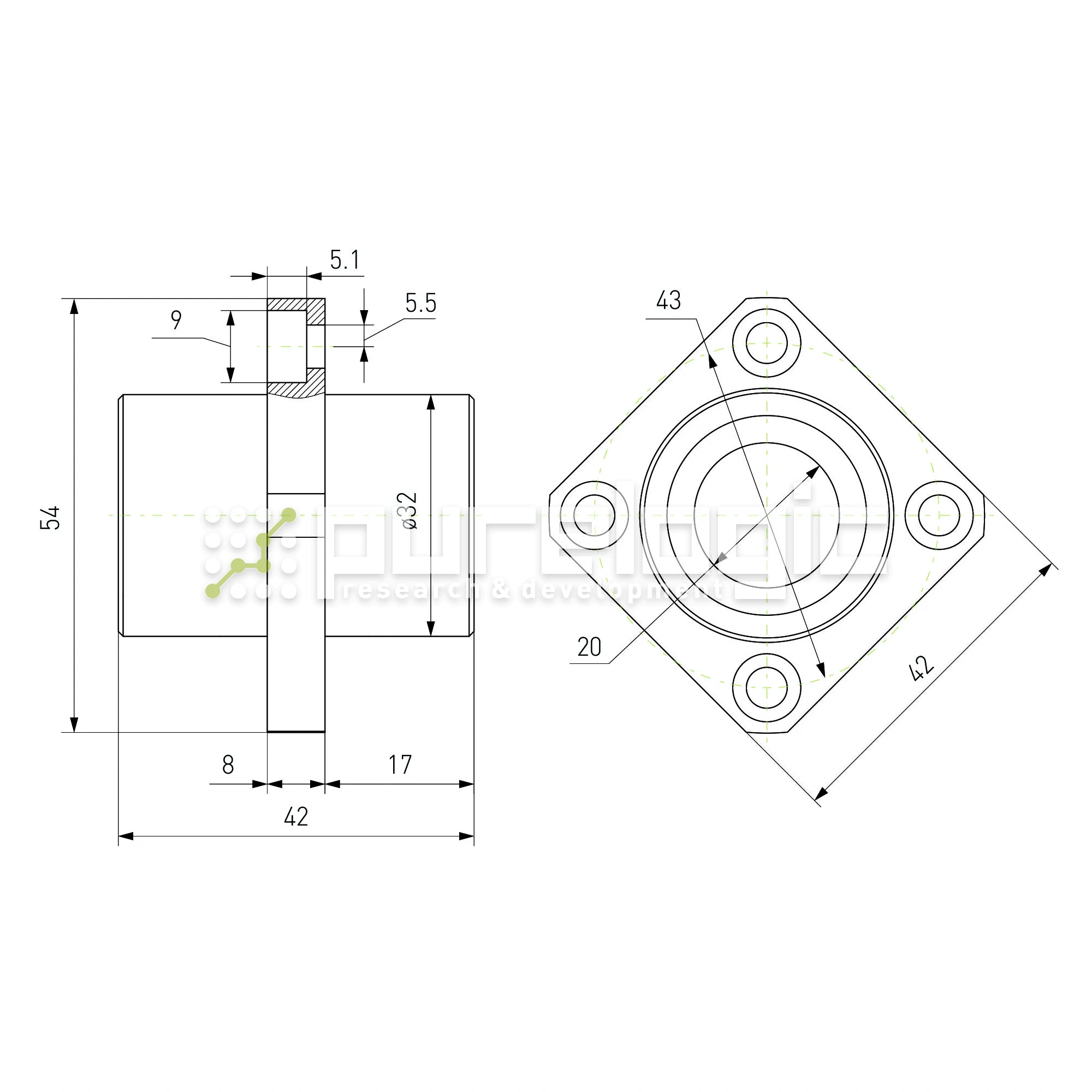 Втулка шариковая с фланцем LMKC20 596 Втулка шариковая с фланцем LMKC20 фото