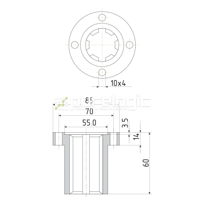 Шлицевая втулка с фланцем SNF-36x42 фото