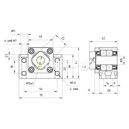 Опора ШВП подшипниковая BK15 фото
