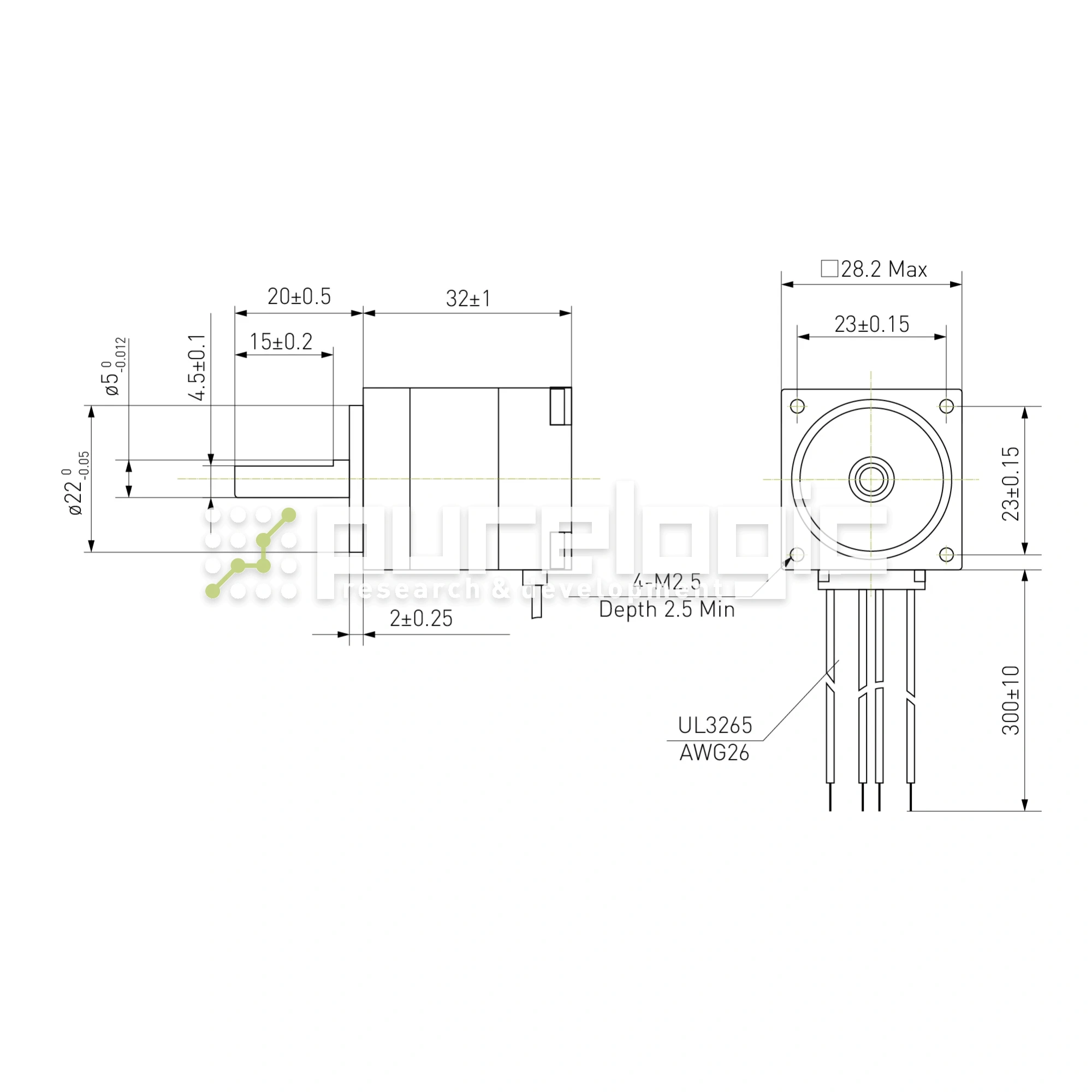 Двигатель шаговый биполярный 28CM006 3 378 Двигатель шаговый биполярный 28CM006 фото