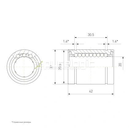 Втулка шариковая LM20 фото