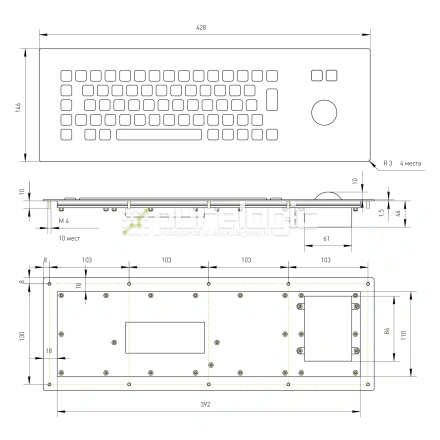 Промышленная клавиатура PL-KB01-65TMU фото