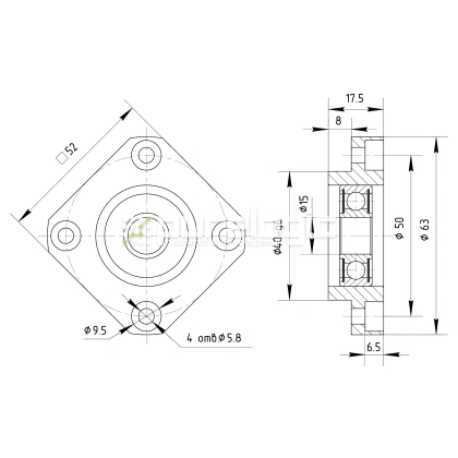 Опора ШВП подшипниковая FF15 фото