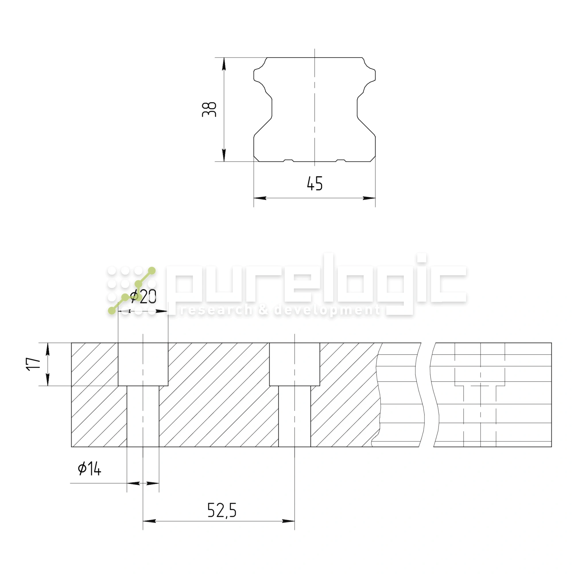 Рельсовая направляющая Hiwin RGR45RH 25 390 Рельсовая направляющая Hiwin RGR45RH фото