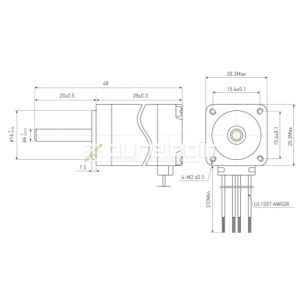 Двигатель шаговый PL20H28-D4 фото