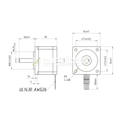 Двигатель шаговый FL57STH115-2804A 6 697 Двигатель шаговый FL57STH115-2804A фото