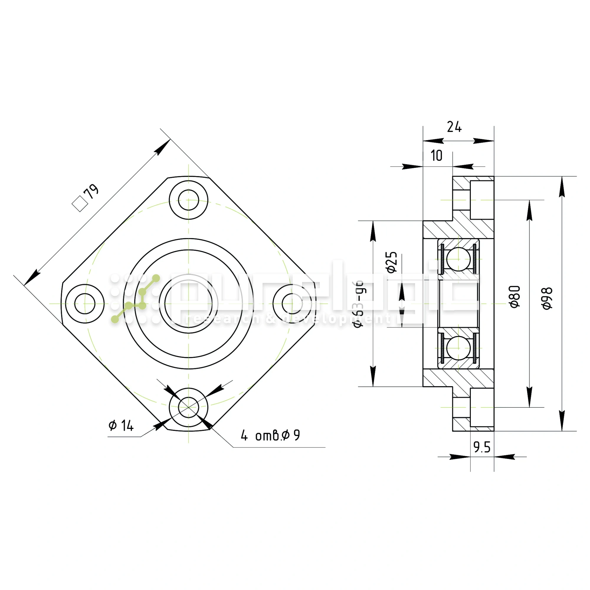 Опора ШВП подшипниковая FF25-C5 4 006 Опора ШВП подшипниковая FF25-C5 фото