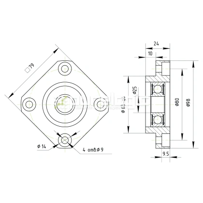 Опора ШВП подшипниковая FF25-C5 4 006 Опора ШВП подшипниковая FF25-C5 фото