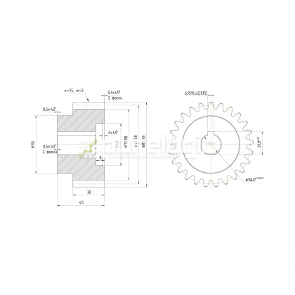 Шестерня косозубая GH3-T25D19 2 034 Шестерня косозубая GH3-T25D19 фото