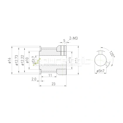 Шкив зубчатый BSY-20-S2M-10-C-P5 фото