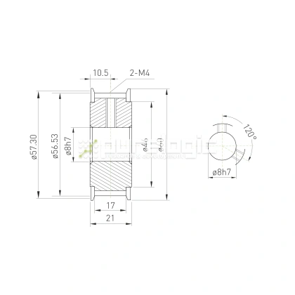 Шкив зубчатый BLA-60-3M-15-A-P8 1 833 Шкив зубчатый BLA-60-3M-15-A-P8 фото