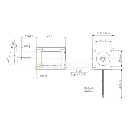 Двигатель шаговый биполярный 35CM04 фото
