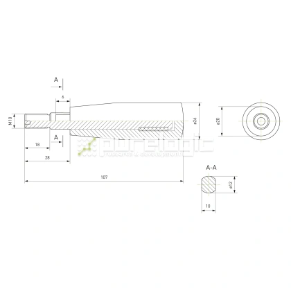 Рукоятка вращающаяся 100106-80*M10 фото