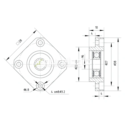 Опора ШВП подшипниковая FF6 фото