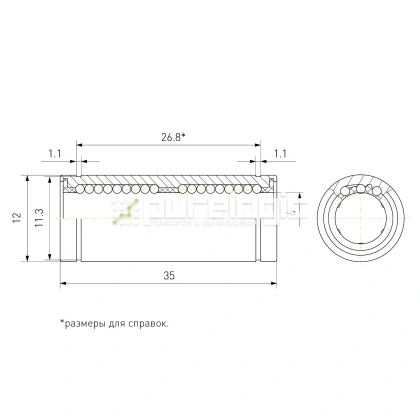 Втулка шариковая LM6L-UU фото
