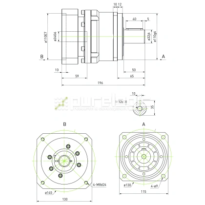 Редуктор планетарный прецизионный 115VRB3K-S32-P0 64 742 Редуктор планетарный прецизионный 115VRB3K-S32-P0 фото