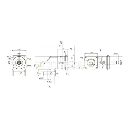 Редуктор планетарный угловой 80WPLF20K-19S фото