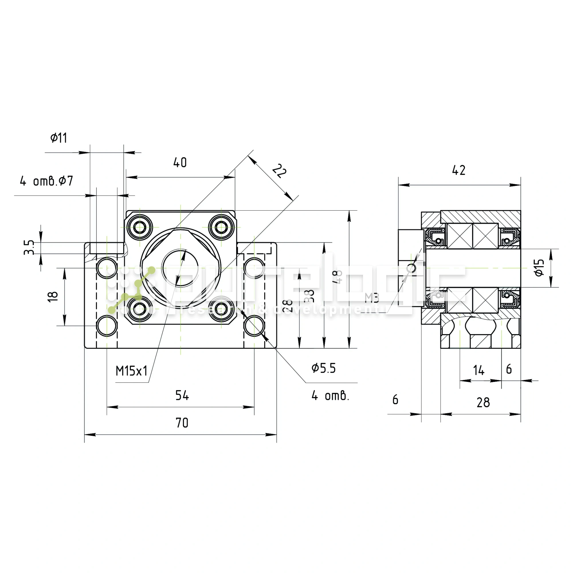 Опора ШВП подшипниковая BK15 2 442 Опора ШВП подшипниковая BK15 фото