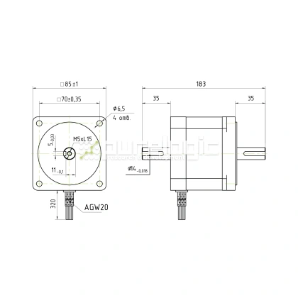 Двигатель шаговый PL86HD113-D14K фото
