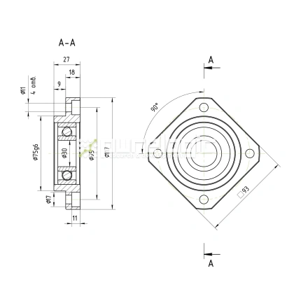 Опора ШВП Hiwin FF30-C5 8 404 Опора ШВП Hiwin FF30-C5 фото
