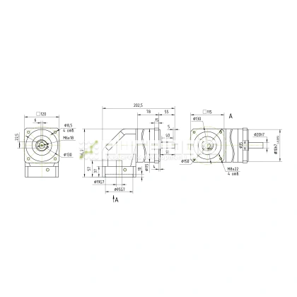 Редуктор планетарный угловой 90WPLF15K-19S фото