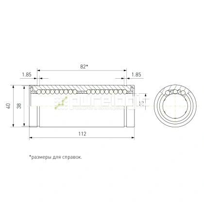 Втулка шариковая LM25L-UU 828 Втулка шариковая LM25L-UU фото