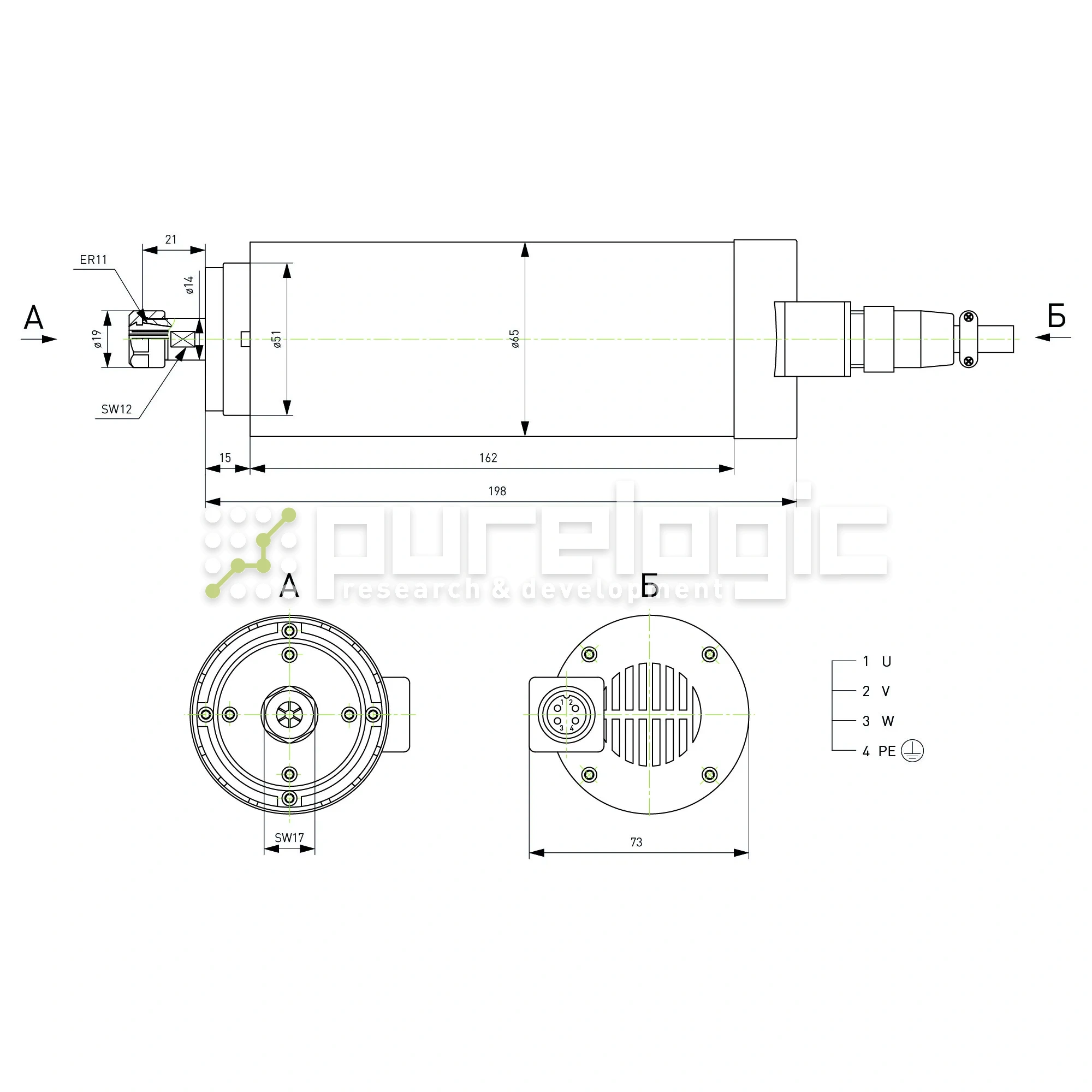Шпиндель воздушного охлаждения ZA0.8/220/24K-D65/ER11 (GDZ-15-1) 12 811 Шпиндель воздушного охлаждения ZA0.8/220/24K-D65/ER11 (GDZ-15-1) фото