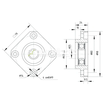 Опора ШВП подшипниковая FF25 фото