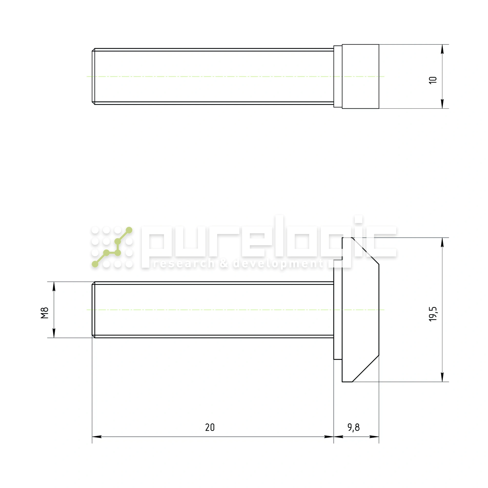 Болт Т-образный 45TS8x20 15 Болт Т-образный 45TS8x20 фото