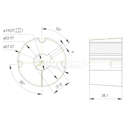 Втулка тапербуш 1615-19 фото